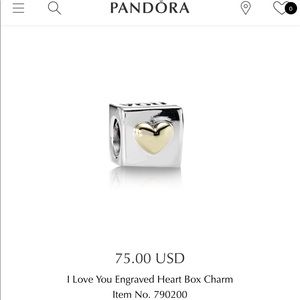 Pandora Charm- I Love You Box